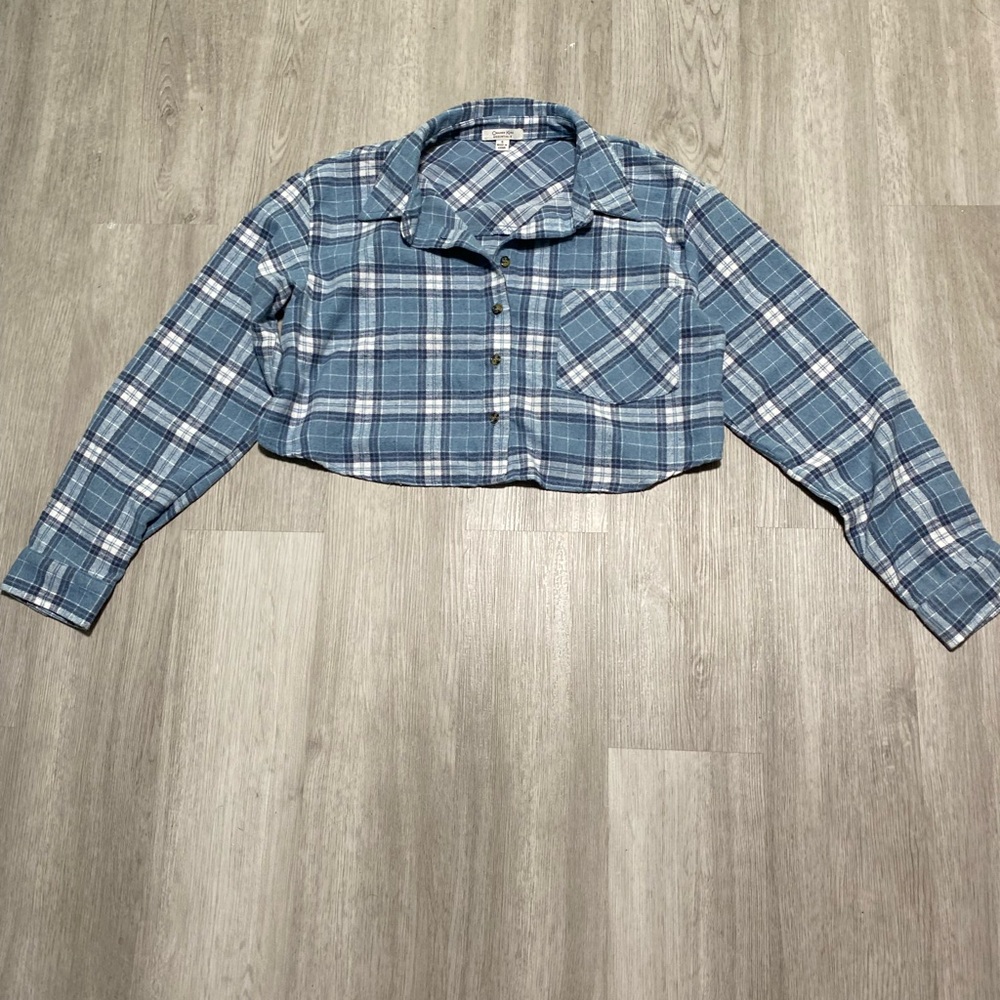 Orange Kiss Blue Plaid Shirt
